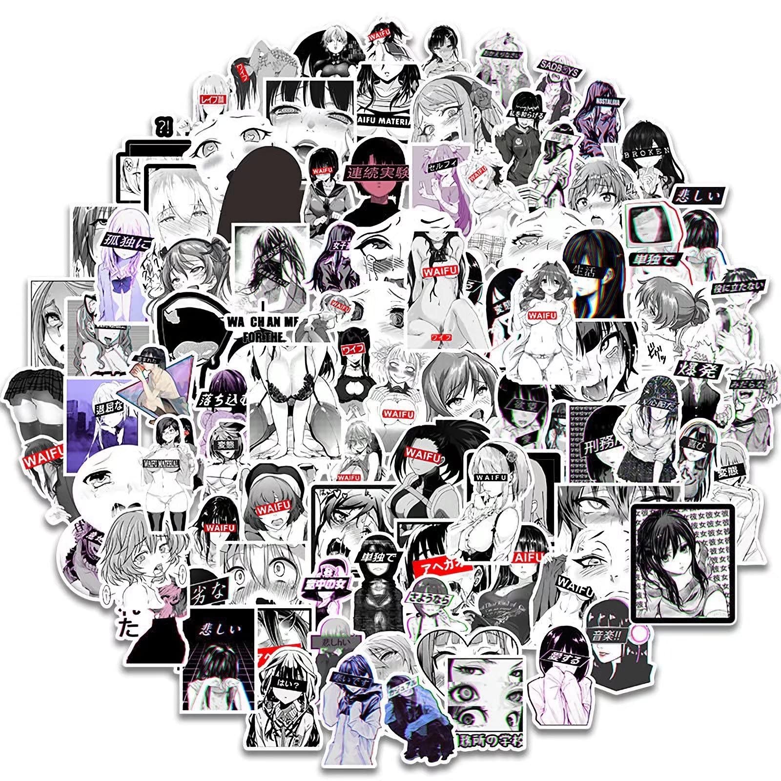 Amazon.co.jp: 100枚漫画ahegaoクリエイティブpvc防水ステッカー車